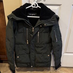 Karl Lagerfeld Men's Dark Green Puffer Jacket